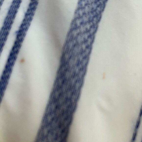 Club Monaco Knot Front Button  Front Short Sleeve Blue & White Striped Maxi Dres - Picture 7 of 7